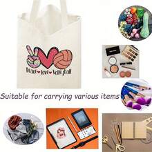 1pc Volleyball Tote Bag With Adjustable Strap - Lightweight & Durable Polyester Gym Bag, Beige With Volleyball Graphic - For Volleyball Players, Coaches, Fans - Easy-Clean Sports Bag For Practice, Games, Travel - Ideal Gift For Volleyball Lovers, Volleyball Accessories, Game Day Essentials, Playful Design, Sturdy Construction, Team Players, Casual Carryall, Highquality Fabric, Fitness Enthusiasts, Preschool Teacher Bag, Teacher Bag, Volleyball Bag For Women/Sports Bag, Volleyball - 1pc - View 6
