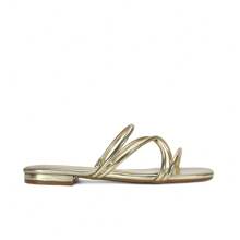 XY LONDON Suzzie Strappy Flat Slip On Square Toe Slider Mule Sandals For Spring Summer