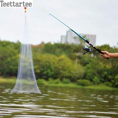Teettartee Tyrant Explosive Net Fishing Net Fishing Tool, Casting Net Hook, White Stripe Glue Net, Glue Fish Silk Net, Hand Throw Net