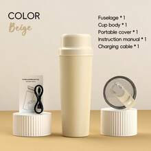 650ml Large Capacity Wireless Portable Electric Juicer, Hot And Cold Multi-Function, 20-Blade Powerful Ice Crusher, USB Rechargeable Double Cup, Long Term Heat Preservation - Multicolor - View 17