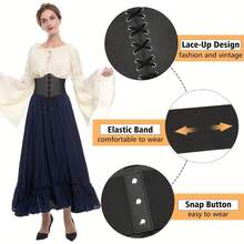 1pc Plus Size Women's Solid Color PU Leather Waist Cincher With Drawstring And Hidden Buckle, Suitable For All Seasons Everyday Use Women Corset Belt For Dress,Waist Trainer Waist-Shaping For Waist Slimming And Tummy Control - Threaded Waist Belt - View 7