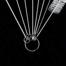 8 piezas Limpiador de pajitas de metal - Cepillo extra largo de acero inoxidable, para limpiar pajitas reutilizables, botellas de agua y tubos - Juego de ocho piezas - Ver 5