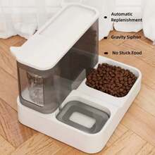 2 In 1 Automatic Pet Feeder And Water Dispenser Gravity Design For Cats And Small Dogs - Grey - View 5