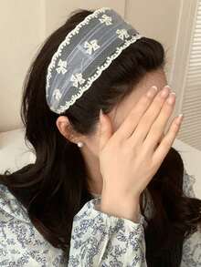 1/3 件女士优雅蕾丝星形蝴蝶结格子头带，适合日常使用，居家、学校、海滩、工作、派对、节日、生日、返校、新年、情人节、母亲节、婚礼、音乐节、毕业典礼 - 白色 - 查看 3
