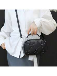 Fashionable Patchwork Small Square Bag, High-End Versatile Women's Bag, Retro Handbag, Shoulder Messenger Bag