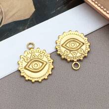 2 件时尚金色不锈钢天体太阳月亮饰品金属太阳吊坠适用于 DIY 珠宝耳环手链项链工艺钥匙扣配件 - 金色 - 查看 10
