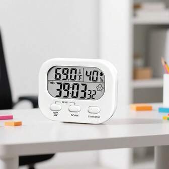 Timer With Temperature Display, Countdown Timer For Studying, Cooking, Kitchen Reminder, Time Management, Self-Discipline