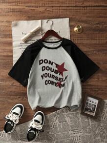 Women's Summer Patchwork Short Sleeve T-Shirt