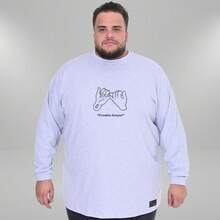 Men's Jesus Keeps Promises Plus Size Long Sleeve 100% Cotton T-Shirt - Grey - View 1