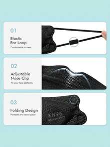 50 片鱼形设计，配有舒适可重复使用的耳挂，ASTM 1 液体屏障，成人透气防护可重复使用面罩，牢固贴合，时尚面部覆盖，耐用面罩 - 彩色 - 查看 8