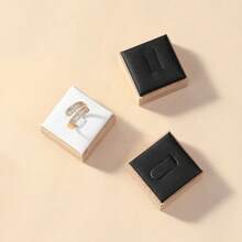 1pc Natural Bamboo Wood Ring Stand, Jewelry Display Rack Back To School - White - View 4