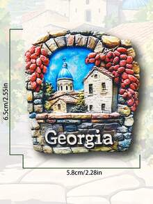 1pc 3D Poland, Turkey, Georgia Fridge Magnet, Travel Souvenir Home Decor Magnetic Refrigerator Sticker - Multicolor - View 6