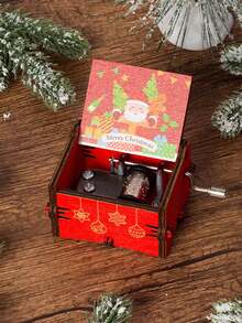 1 pieza Caja de música con cascabeles navideños, adorno de madera con campanas, decoración de Santa Claus viene a la ciudad, adecuado para Navidad, regalos festivos, decoración del hogar - Multicolor - Ver 18