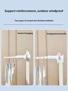 5pcs/1pc Clothes Hanger Set, Dorm Room Drying Rack For Bunk Beds, Foldable Retractable Clothes Drying Rack, Portable Clothes Hanger, Thick Durable Multi-Function Retractable Clothes Rack, Travel Hanger, Cabinet Mounted Clothes Rack