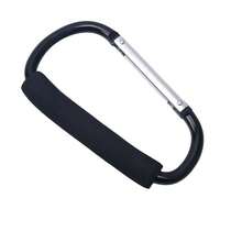 1 pezzo Grande Portachiavi Carabiner In Lega Di Alluminio, Fibbia A D A Forma Di Zaino Con Maniglia In Spugna Per Attività All'aria Aperta Come Alpinismo E Campeggio - nero - Visualizzare 7