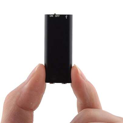 Mini gravador de voz digital, preto, pequeno, áudio, gravador de voz profissional, reprodutor de MP3, gravador de voz, adequado para reuniões e transferência de arquivos