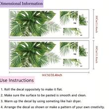 2 sztuki naklejki ścienne z motywem tropikalnych liści, samoprzylepne naklejki ścienne do sypialni, przedpokoju, salonu, werandy, naklejki ścienne do domu, naklejki usuwalne, naklejki dekoracyjne na ścianę - Zielony - Zobacz 4