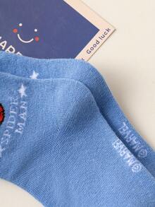 Marvel 5 双儿童蜘蛛侠主题袜子，超级英雄蜘蛛侠男童中筒袜，幼儿卡通蜘蛛袜，秋冬 - 彩色 - 查看 10