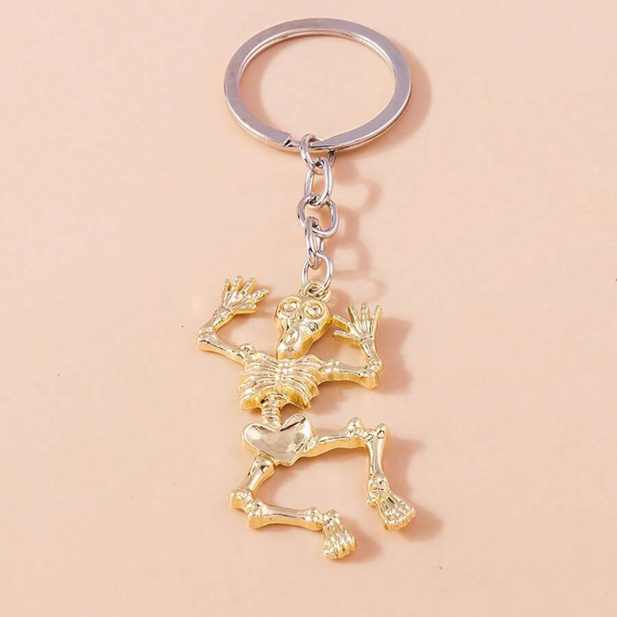 全新卡通万圣节骷髅钥匙扣，时尚背包/手提包吊坠，万圣节配饰，大号搞笑骷髅钥匙扣汽车配饰可爱哥特 Y2k - 查看 1