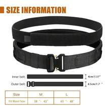 Cintura tattica 2 in 1 - in nylon, fibbia regolabile, sistema MOLLE, adatta per sopravvivenza, caccia e uso tattico, equipaggiamento tattico