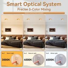 CANMEIJIA 1pc Foldable LED Recessed Light, 220V, 5W/10W/15W/25W, 3 Color Options, Suitable For Indoor Spaces Like Living Room, Kitchen - Wood Grain Surface Mounted Downlight - View 9