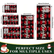 1set/1pc/2pcs Merry & Bright Pattern Bathroom Anti-Slip Mat, Made Of Artificial Cashmere Material With Fluffy Decoration, Suitable For Doors, Bathrooms, Kitchens And Other Occasions, Machine Washable, Non-Slip, Christmas Decoration, Can Be Given As A Gift To Friends, Men And Women