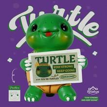 IStatue Positive Turtle Inspirational Turtle Figurine 4 Inch Resin Desk Decor With Positive Message Sign Motivational Gift For All Ages Turquoise - as pic - View 6