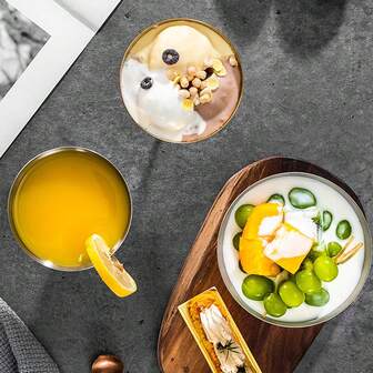 1 pieza Taza de acero inoxidable para helado; Taza de servicio de postre; Taza de pudín con pies; Taza de helado; Taza de salsa; Taza de aperitivo de postre; Taza de postre; Utensilio para huevos.