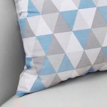 Printed Decorative Pillow With Full Zipper, Super Washable - Blue Diamond - View 2