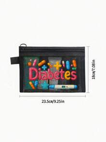 Cartoon Pill Pattern Fun Mesh Cosmetic Bag, Red Air Cushion Portable Storage Bag, Cosmetic Bag, Skin Care Bag, Travel Essentials, Dormitory Supplies, Wedding Bridal Gifts, Mother's Day Gifts, Birthday Gifts, Gifts For Friends And Teachers, Medicine Storage Bag, Bathroom Storage Bag, Jewelry Storage Bag, Lip Oil And Cosmetics Storage Bag, Student Dormitory Toiletries Bag, Gifts For Wife, Family, Friends, Colleagues, Must-Have For Back To School. - Multicolor - View 9