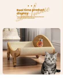 Almohadilla y cama para rascar de gato tejida de sisal, anti-arañazos, sin desorden, protector de sofá, zona de descanso para gatos, juguete para mascotas pequeñas - Multicolor - Ver 8