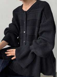 秋冬大码休闲纯色开衫