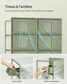 SONGMICS Shoe Boxes - Màu xanh Ô liu - Xem 7