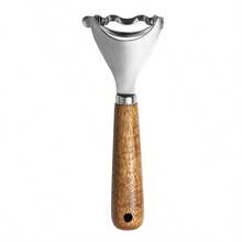 1pc Rosewood Kitchen Tool Set, Stainless Steel Peeler, Cheese Grater, Pizza Cutter, Baking Tools