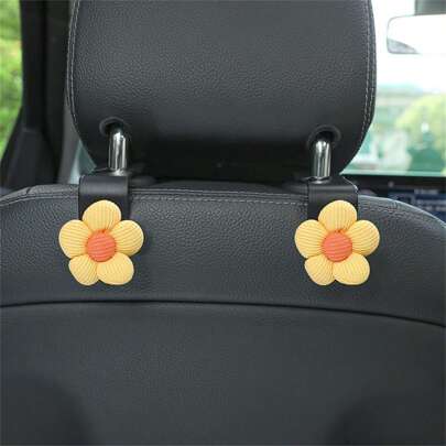 AD 2pcs Durable Floral Cartoon Car Seat Back Hooks, Multifunctional Hanging Organizer Accessories