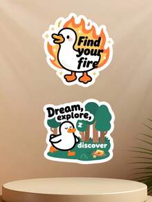 4/2 件“梦想、探索、发现”“找到你的火焰”，乙烯基贴纸，哑光饰面，自粘，一次性使用，适用于水瓶、玻璃杯、笔记本电脑、帽子、手机壳 - 不对称形状，多功能表面应用