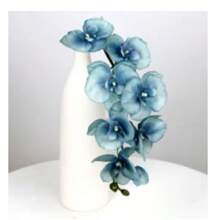 70CM Artificial 8 Fork Autumn Butterfly Orchid Simulation Flower Hotel Wedding Decoration Home Decoration Artificial Flower - Blue - View 2