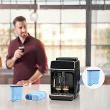 Bộ lọc máy pha cà phê 1/2/3/4 chiếc, tương thích với bộ lọc nước thay thế Saeco AquaClean CA6903, bộ lọc cà phê dạng túi tương thích, bộ làm mềm nước bằng than hoạt tính, bộ lọc nước (Màu xanh) - Màu xanh lam - Xem 9