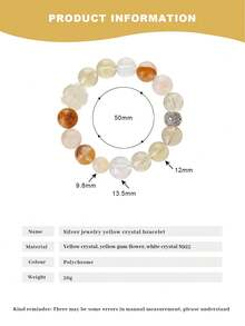 VE Pulseira de quartzo amarelo natural de prata S925 de alta qualidade com pingente de koi e flor de lótus de quartzo branco, traz boa sorte e sucesso profissional. Adequado para si mesmo, namorada, amiga, mãe, unissex. Cores da joia sortidas aleatoriamente. - Pulseira - Ver 7