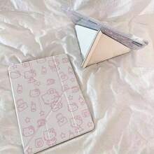 Sanrio 1 pieza Funda protectora transparente clásica de Hello Kitty con pliegue múltiple en Y para iPad 11 2025/10.9/Air4/5/6/7 2025/10.2/Pro 11/10th/9.7/10.5, con función de suspender/activar