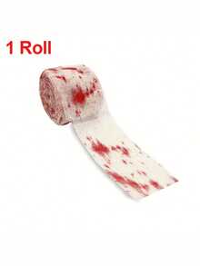 1 Pack Halloween Bloody Gauze Decor - Horror House Props - Featherless Scary Gauze Strips, Suitable For Horror Theme Parties - Non-Electric Seasonal Decoration Accessories