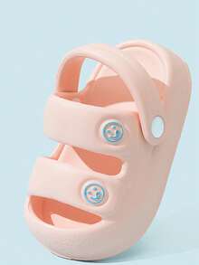 1 Pair Pink Children's Slippers, Cute EVA Soft Bottom Lightweight Indoor Home Slippers For Girls, Suitable For Summer - Pink - View 5