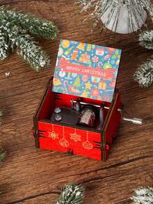 1 pieza Caja de música con cascabeles navideños, adorno de madera con campanas, decoración de Santa Claus viene a la ciudad, adecuado para Navidad, regalos festivos, decoración del hogar - Multicolor - Ver 24