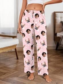 Customized Women's Sleepwear, Customizable With Any Unique Pattern As A Holiday Gift, Suitable For Couples, Friends, Holiday Parties, And Couples - Pink - View 4