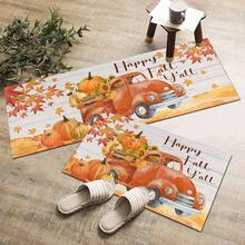 1pc Harvest Season Pattern Rug, Polyester Drainage Mat, Suitable For Kitchen, Living Room, Entrance, Balcony, Home Decor, Anti-Stain, Cafe, Bar, Holiday, Party, Bedroom, Bathroom Decor