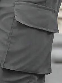 男士多口袋工装短裤，时尚户外短裤 - 卡其色 - 查看 4