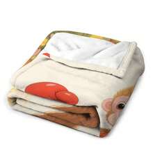 1pc Cartoon Monkey Pattern Printed Flannel Blanket, Simple Style Warm Plush Blanket For Home Decoration, Car, Outdoor, Gift, Multi-Functional All-Season Blanket - Style1 - View 3
