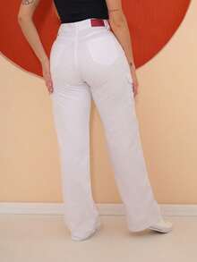 Wide Leg Cargo Pants - 白色 - 查看 3