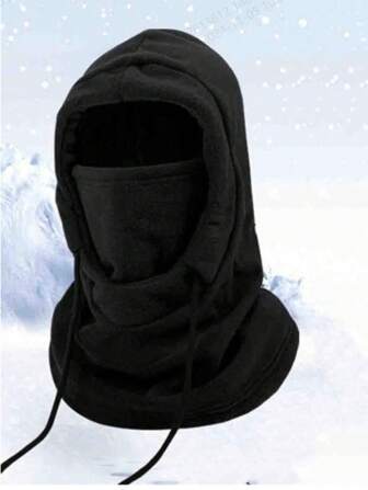 1pc Warm And Windproof Winter Hat For Men And Women, Outdoor Fleece Hat, Windproof Head Cover For Mountain Bike Riding, Motorcycle Face Mask Hat, Integrated Cold Resistant Scarf Hat For Motorcycle Riding - Perfect Outdoor Gift Ski Masks