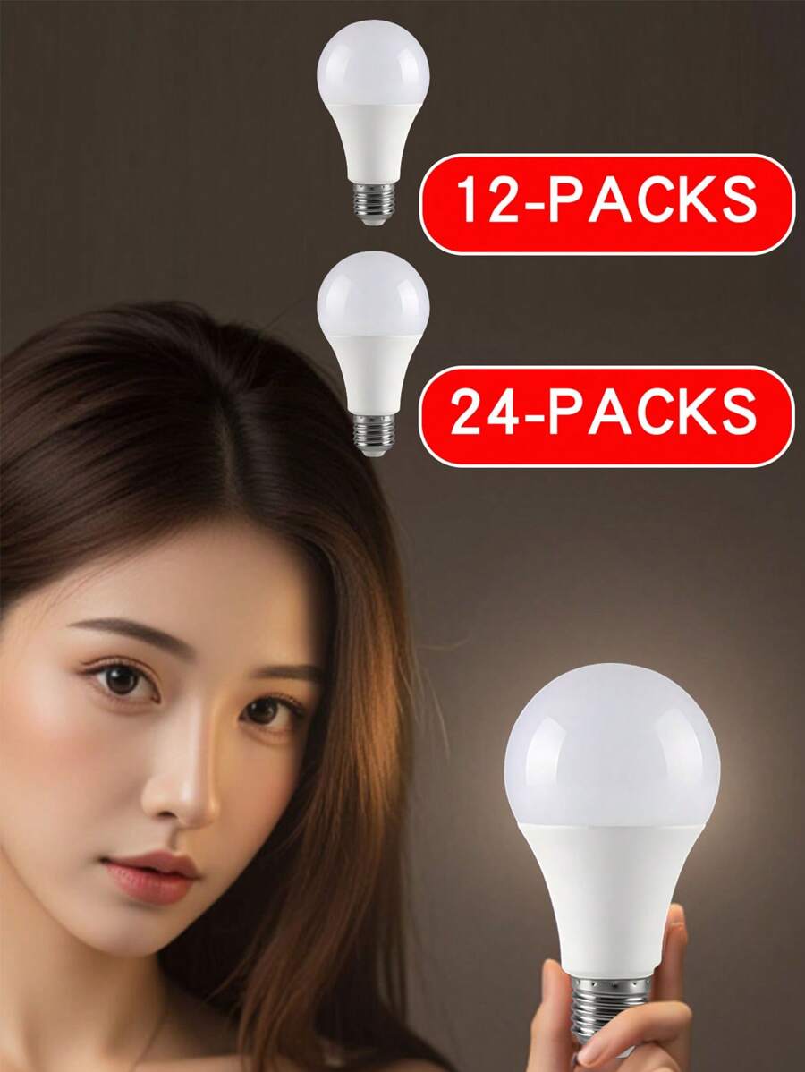12 件装/24 件装 LED 灯泡 100W 等效 1500 流明，12W 6500K 日光白不可调光，超亮无闪烁标准 E27 爱迪生螺口灯泡适用于家庭、卧室、办公室灯
